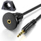 3.5mm male to 3.5mm Female Car Truck Dashboard Flush Mount 3.5mm 1/8" AUX Audio Jack Extension Cable with Mounting Panel for Car Boat and Motorcyc...