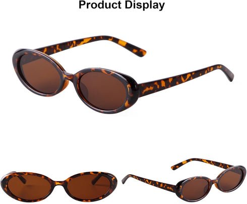 90s Sunglasses for Women Men Retro Oval Sunglasses Glasses...