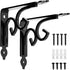 Decorative Shelf Brackets,6 inches Wall Mounted Floating Shelf Bracket for 2 Pack Heavy Duty Rustic Iron Metal Corner Brace Shelf Supporter Black...