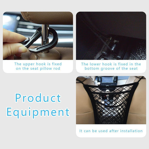 Car Organizer, Car Backseat Organizer, 3-Layer Car Mesh Organizer, Four-Side Elasticity Car Purse Net, Barrier of Backseat Pet Kids, Car Interior ...