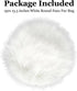 IVON 15.5'' White Round Faux Fur Rug, Fluffy Soft Rug Cushion for Chair, Background for Nail Desk Photos (1pcs White)...