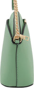 FashionPuzzle Saffiano Small Dome Crossbody bag with Chain Strap...