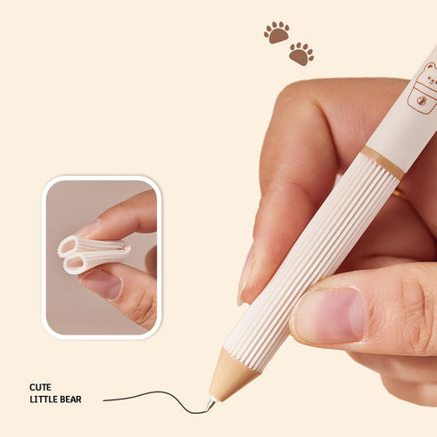 4 Pcs Erasable Retractable Pens Cute Bear Gel Ink Pens Soft Grip Pens 0.5mm Fine Point Writing Pen Office School Pens Women Girls Boys Pens (Blue ...