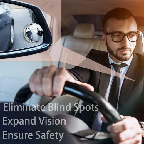 4 Pack Blind Spot Car Mirror 2 Inch Angle Adjustable HD Glass Round Car Side Rear View Convex Mirror Accessories with Frame for Car SUV Trucks Mot...