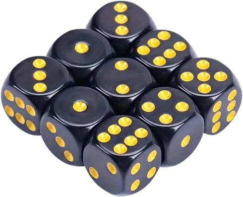 SurfaceMitt Luxury Black and Gold Dice Set 10 Count, Premium Durable Gaming Dice for Tabletop and RPGs...