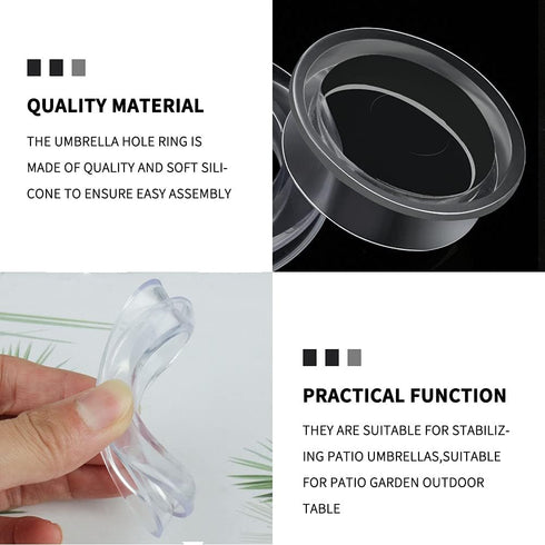 2 Inch 2 Set Silicone Patio Table Umbrella Hole Ring for Standard Table Hole, Umbrella Hole Ring Plug and Cap Set, Outdoor Patio Umbrella Plug for...