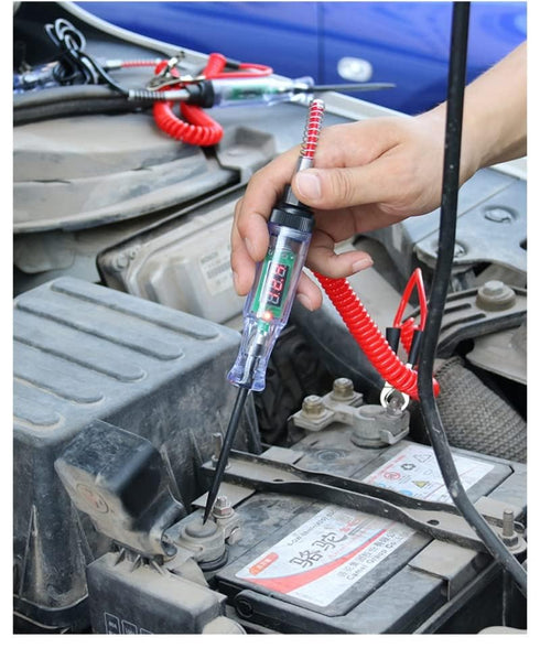 Car Voltage Tester with Indicator Light Automotive Test Lamp Voltage Tester Current Tester Car Test Pen with Crocodile Clamp 6/12/24V...
