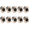 10-Pack Replacement Speakon Connector 4 Pole with 31 * 26mm Metal Panel Mount for NL2FC, NL4MP, NL4MPR, NL4FC, NL4FX, NLT4X, NL4 Series...