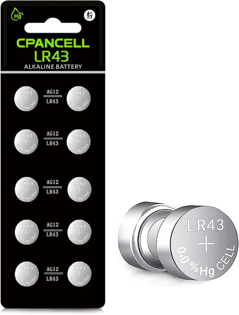 AG12 Battery 386 sr43 Battery L1142 Battery LR43 D386 L1142 D301 186 SR43 1.5v Alkaline Button Batteries (10 Count)...
