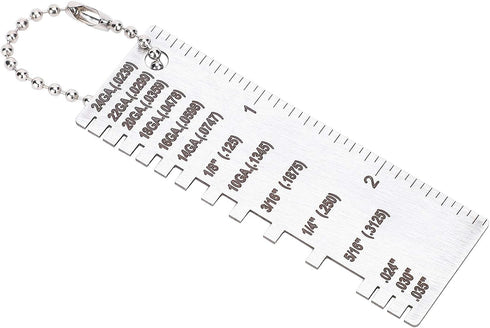 Stainless Steel Welding Gauge, Sheet Metal Thickness Gauge with Scale, Wire Sheet Metal Welding Gauge Size Checking Tool Measuring Instruments...