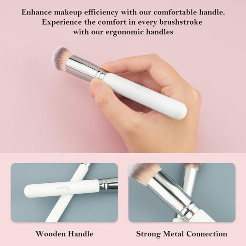 Makeup Brushes Set 3PCS, Foundation Brushes for Liquid Make up, Professional Kabuki Foundation Concealer Blush Bronzer Brushes for Blending Liquid...