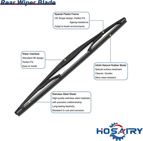 Rear Wiper Arm Blade Set for Honda Odyssey 2011-2017 Rear Windshield Wiper Arm Blade Assembly 76720-TK8-A01 76730-TK8-A21...