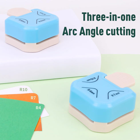 Paper Corner Rounder Punch, 3 in 1 Corner Cutter Rounder for Cardstock (R4mm+R7mm+R10mm), Edge Cutter Craft Card Making and Scrapbooking and Journ...