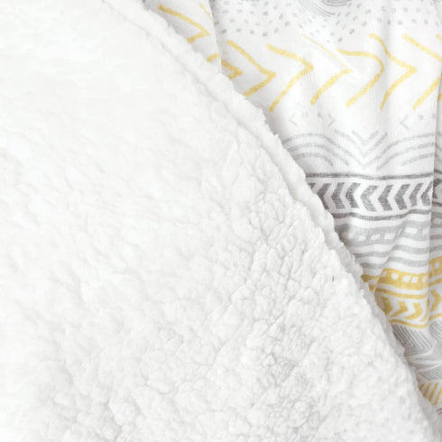 Lush Decor Baby Hygge Geo Soft Sherpa Baby Blanket, 40" x 30", Yellow...