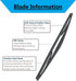 Rear Wiper Blade-14 inch Rear Windshield Wiper Blades for Nissan Leaf 2018-2022 / Subaru Ascent 2019-2022/ Mazda 3 2019-2021/ for Infiniti QX50 QX...