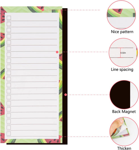 4Magnetic Notepads for Refrigerator Grocery List Magnet Pad for Fridge Magnetic Grocery List pad for Fridge 60 Sheets Per Note Pads (4 Fruits - 1)...