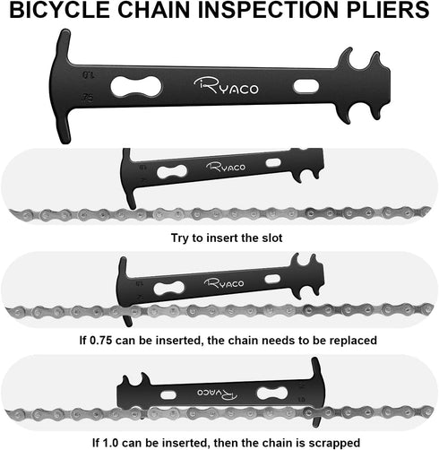 RYACO Bike Chain Tools Set, Bicycle Link Plier, Chain Cutter, Chain Inspection Caliper included for 6/7/8/9/10 Speed Chains Link Repair, Professio...