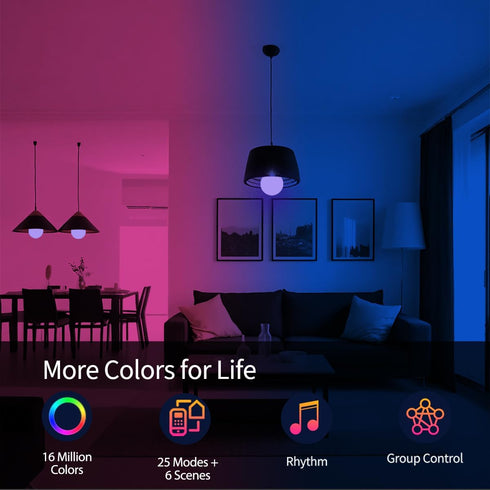 ILC G120 LED Large Globe Light Bulbs 15W, Work with Alexa, ? 4.72 inch, Color Changing, CCT Color Temprature Turnable 2700K-6000K, CRI>95+, 150W E...