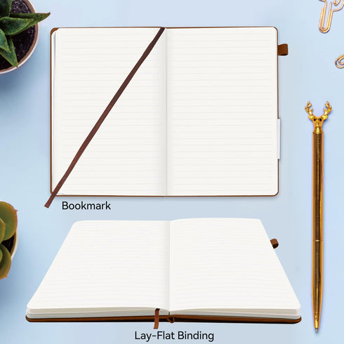 Lined Journal Notebook, 200 Pages, Leather Hardcover Notebooks, A5 College Ruled Thick Classic with Pen Loop Notebook Journals for Writing, for Wo...