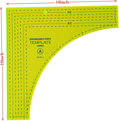 YICBOR Drunkards Path Quilting Templates, Large Curved Acrylic Tools for Cutting Circle Patterns and Layer Cakes...
