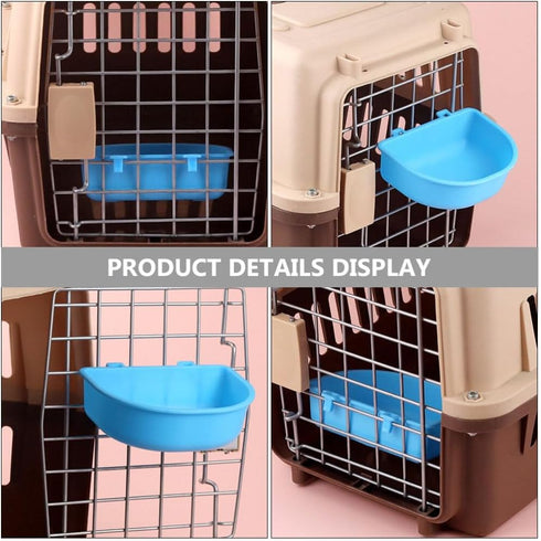 POPETPOP Hanging Pet Bowl Dog Crate Bowl Plastic Kennel Bowls Non Spill Food Water Bowls for Cages Bunny Feeder Hanging Coop Cup for Dogs Cat Bird...