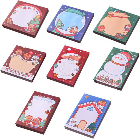 Cartoon Christmas Sticky Notes Student Message Memo Pads Study Office Memos Santa Claus N Times Posts 8 Sets(About 50 Sheets per Set)MGPFERD...