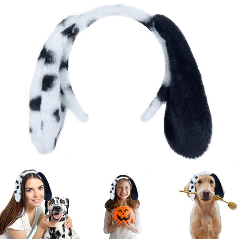 Animals Ears Headband Realistic Dalmatian Ears Headband Cat Ears Bunny Ears Dog Headband Halloween Christmas Costume for Washing Makeup Party...
