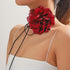 Denifery Flower Rose Choker Necklace Big Floral choker Necklace Flower Long Velvet Choker for Women Bride Wedding Party Summer Necklaces...