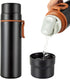 Insulated Water Bottle-Stainless Steel Vacuum Coffee Cup with Handle,Flask Double Walled Sport Travel Mug with Leakproof Lid,Keep Hot & Cold 12 Ho...