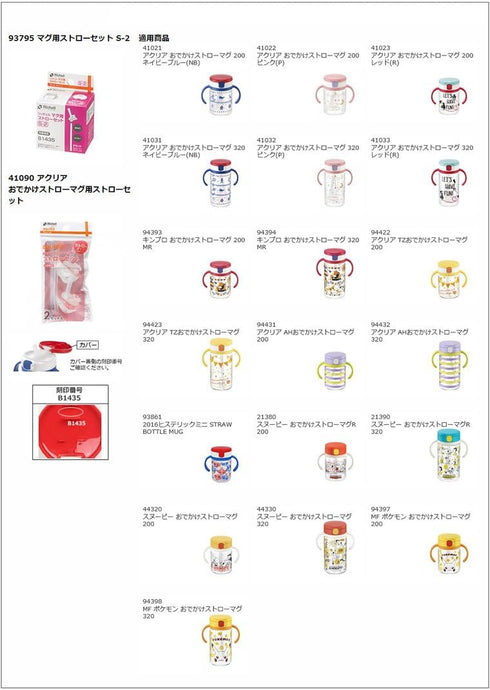 Richell For Mugs Straw Set S-2...