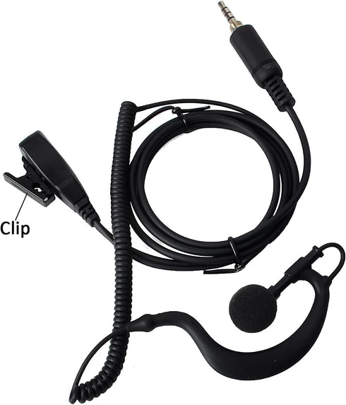 HYS G Shape Earpiece Headset with Built-in line mic PTT(Push to Talk) Ear Hook Earpiece Waterproof Jack for Yaesu Vertex VX-6R VX-7E VX-127 VX-170...