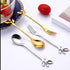AnSaw 10-Pc Gold Mini Spoons & Forks Set, 4.7" - Stainless Steel, Leaf Handle, Ideal for Coffee,Tea, Appetizers, Tastings, Parties, Charcuterie & ...