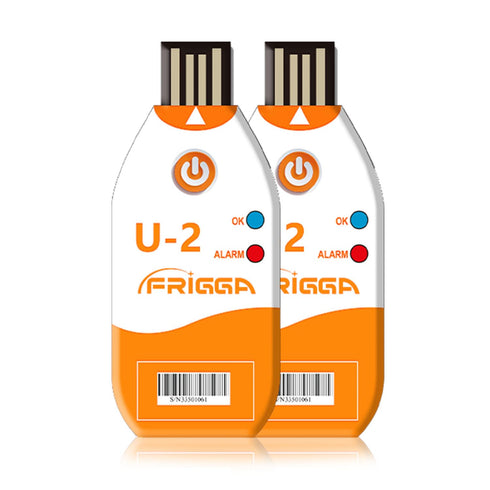 Frigga 2Pack USB Temperature Data Logger Single Use Temperature Recorder 100 Days High Accuracy Thermometer Monitor 14400 Points with PDF CSV Repo...