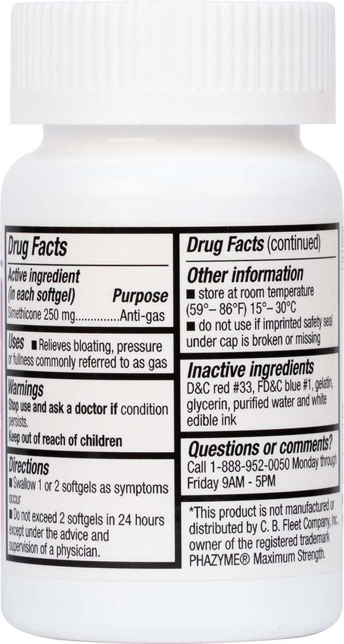 HealthA2Z® Gas Relief Simethicone 250mg | Maximum Strength | Fast Gas Relief | Relieve Symptoms Naturally (50 Softgels (Pack of 1))...