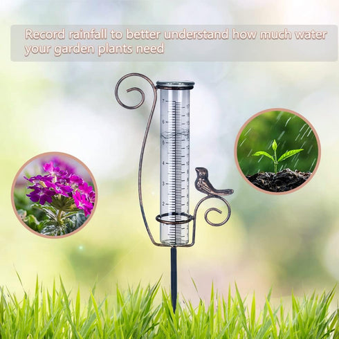 Rain Gauge Outdoor, 7 Inch Rain Gauges for Measuring Precipitation, Garden Yard Decor...