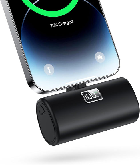 LENUTO Small Portable Charger for iPhone, with Built-in iOS Connector, 6000mAh 20W Fast Charging Mini Power Bank with LCD Display, Compatible with...