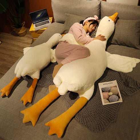 Goose Stuffed Animal Pillow Toy, Cute Giant White Goose Stuffed Animal Duck Plush Pillow,Super Soft Hugging Pillow,Swan Pillow White...