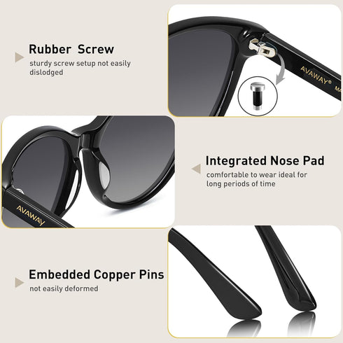 AVAWAY Women's Sunglasses Polarized 100% UV Protection for Driving Golf Hiking Boating...