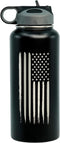 32oz American Flag Stainless Steel Insulated Water Bottle - Engraved USA Flag - American Flag Gift Set | Flag 32 oz Water Bottle...