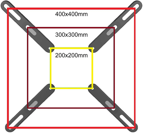 Mount Plus 201F Adapter Bracket Convert VESA 200x200mm to VESA 400x400mm and 300x300mm (Fits Most 32" to 55" Flat Panel TV)...