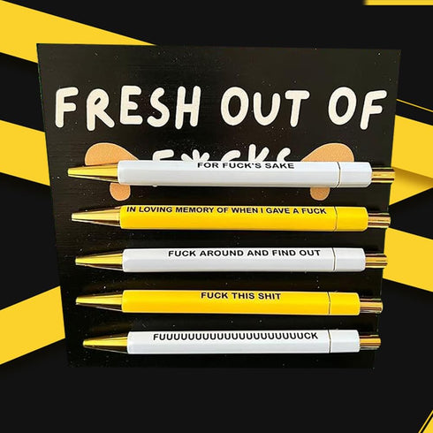 Funny pens,5-Count,Black Ink,Medium Nib 1.0mm,Funny Office Gifts for Coworkers,Personalized Pens Vibrant Funny Quotes Word Daily Pen (BY)...