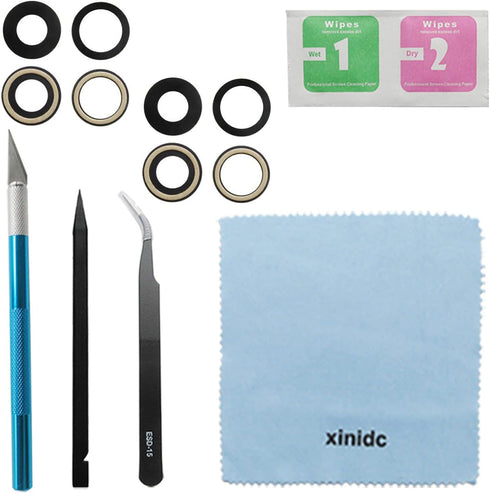 4pcs (2 Sets) OEM Rear Back Camera Glass Lens Replacement for iPhone 11 with Adhesive Preinstalled and Replacement Repair Tools Kit Set (4pcs Came...