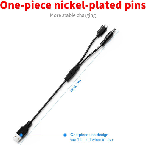 for Bousnic Dog Shock Collar Collar Charger Replacement, MEROM Power Cable Compatible with Bousnic Dog Shock Collar RS2 and RS2B, 2-in-1 DC Chargi...
