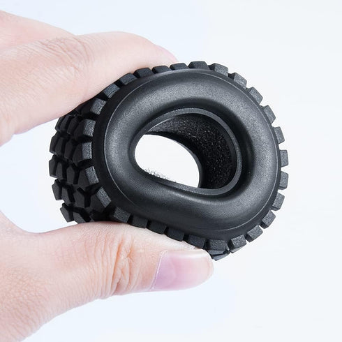 RCLIONS 4pcs Rubber Micro 1" RC Wheel Tyres Tires with Foam Insert for All 1/24 Axial SCX24 AXI00001,AXI00002,AXI90081 Deadbolt RC Crawler Truck C...