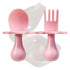 Grabease Baby & Toddler Utensils - Baby Forks for Self Feeding - BPA-Free & Phthalate-Free - 1 Set, Blush Toddler Fork & Self Feeding Spoon...