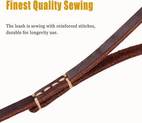 HiCaptain Thin Leather Dog Leash for Small Dogs Up to 15 lb (1/3 inch Wide, 6 Ft)...