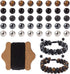 FASHEWELRY Mala Yoga Men Bracelet Making Kit - 220pcs Natural Gemstone Lava Rock Tiger Eye Beads Healing Crystal Chakra Stone Beads with Black Nyl...