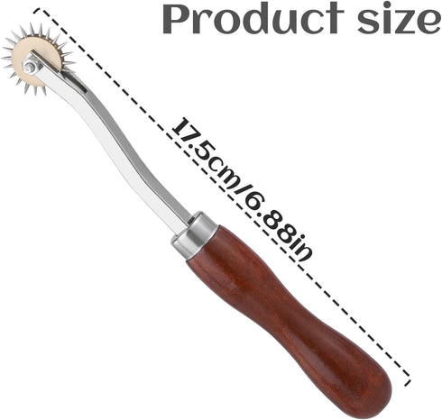 LUNARM 1 PCS Tracing Wheel Sewing Tool - Professional Stitch Marking Spacer, 4mm Leather Needle Point Tracing Wheel with Wooden Handle for Arts an...
