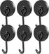 MIKEDE Magnetic Hooks, 110LB Heavy Duty Neodymium Black Magnet Hooks, Strong Swivel Magnetic Hooks Rust Proof for Indoor Outdoor Hangers Hanging, ...