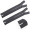 YaHoGa 2PCS 5 Inch #5 Close End Plastic Zippers Bulk Black Molded Resin Zippers for Sewing Clothes Purse Bags Crafts (C/E 5" 2pcs)...